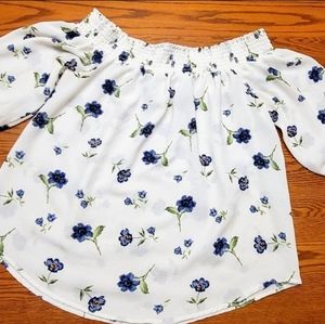 White And Blue Blouse